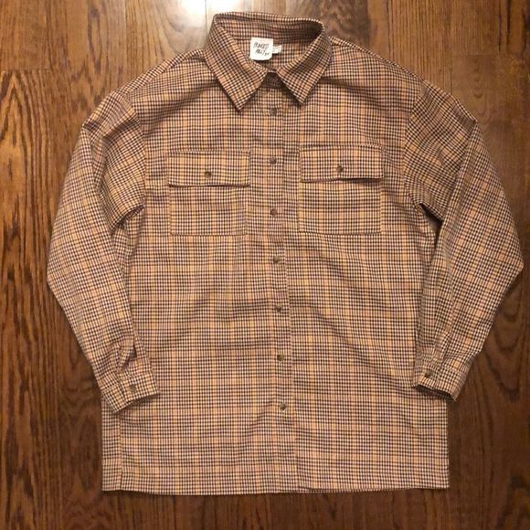 PRINCESS POLLY Women’s Brown Check Tailored Blouse Sz Small - Picture 3 of 9